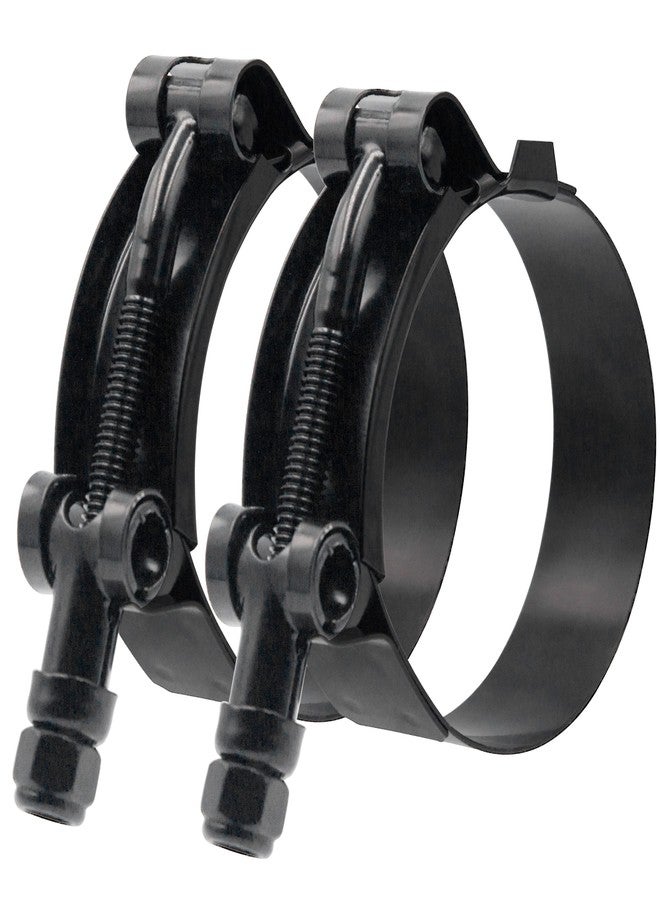 ISPINNER 2 Pack 3 Inch Stainless Steel T-Bolt Hose Clamps, Clamp Range 83-91mm for 3" Hose ID (Black) - Image 1